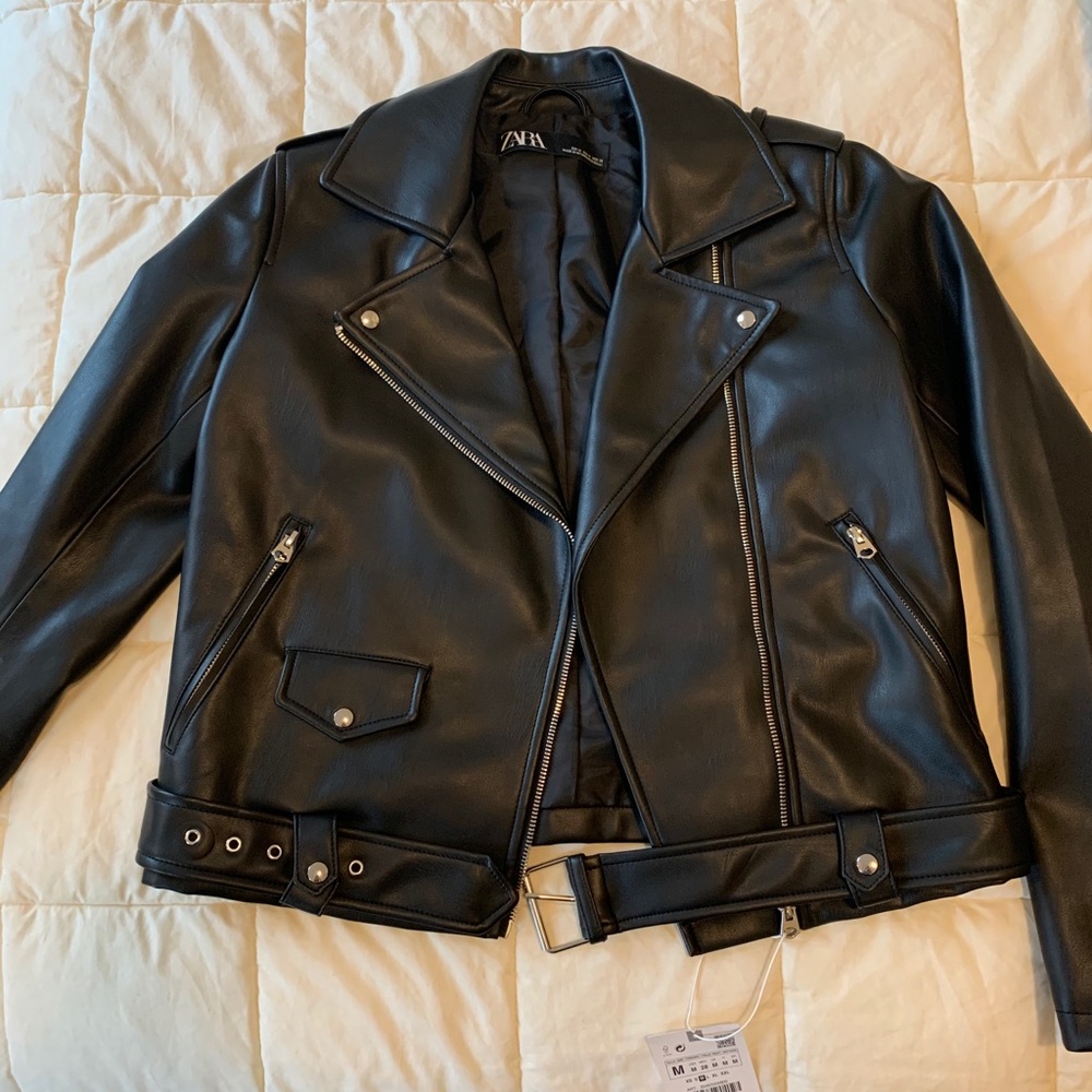 Zara faux leather moto jacket